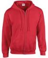 GD58 18600 Heavy Full Zip Hooded Sweat Red colour image